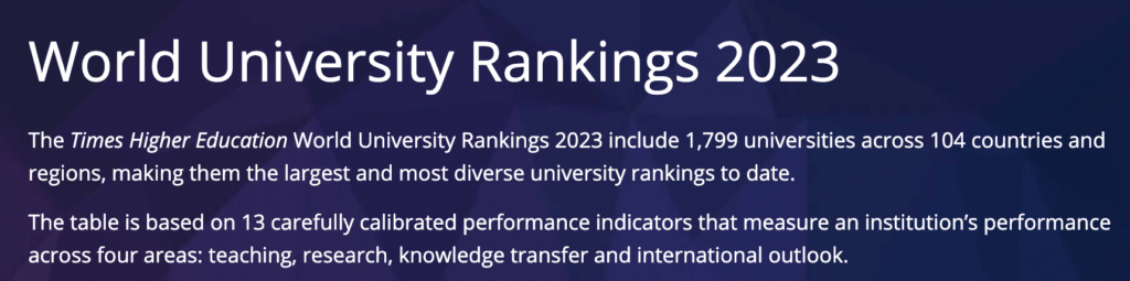 world university ranking 기사 자료를 스크랩한 내용