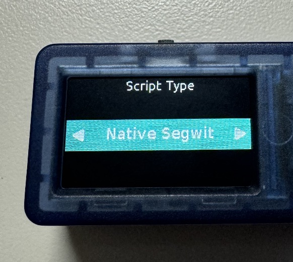 Options/ Wallet/ Export Xpub/Options/ Xpub Settings/ Script Type/ Native Segwit

