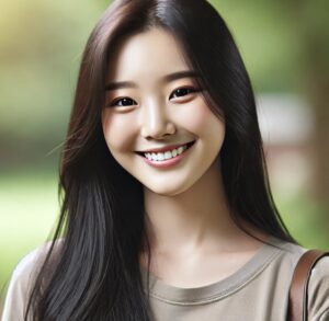 웃는 여성의 모습