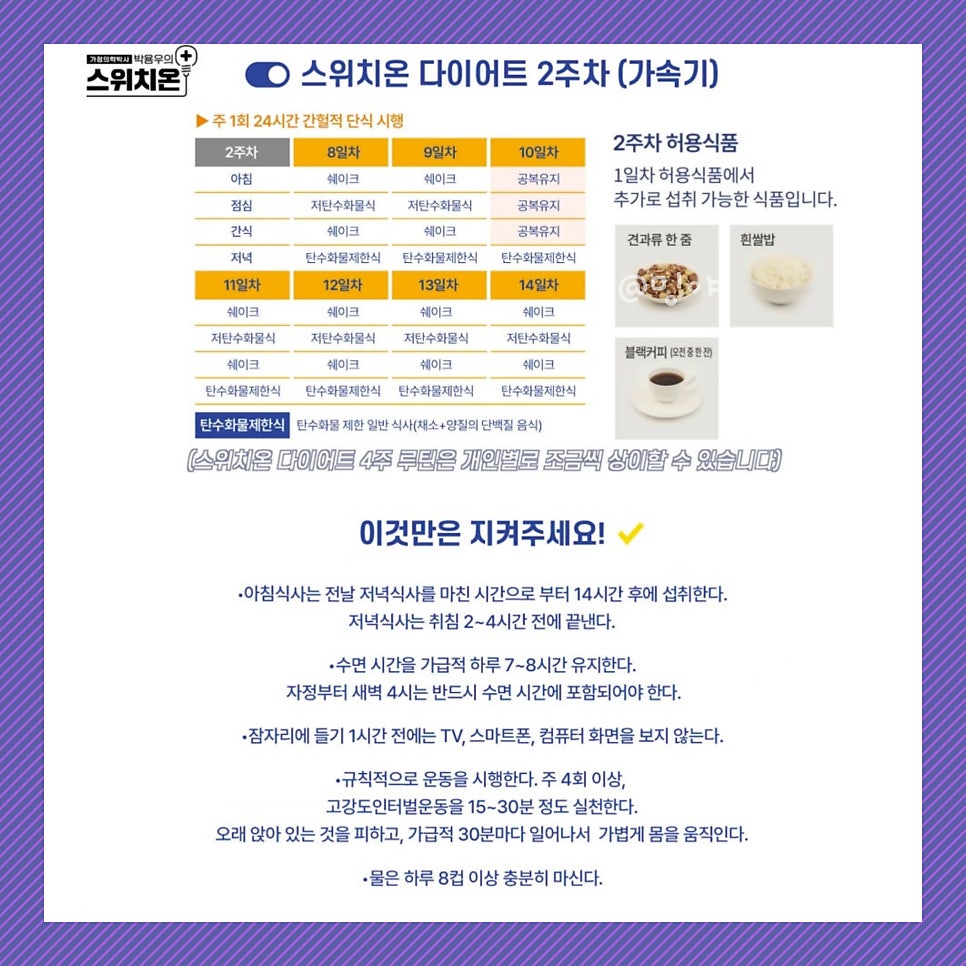 스위치온 다이어트 2주차(가속기) 박용우 박사