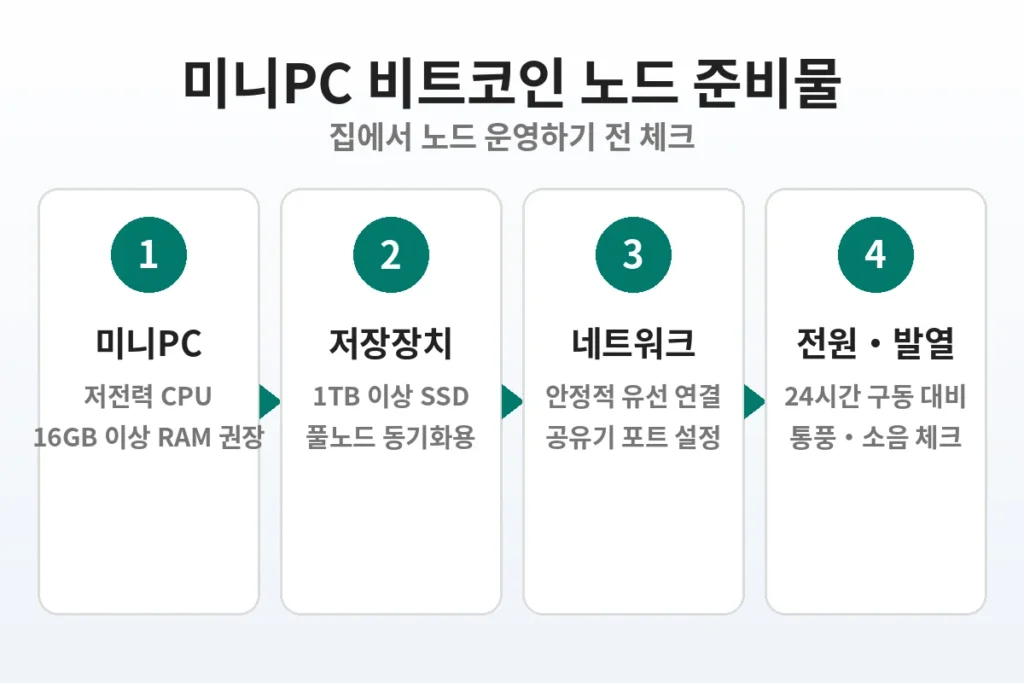 미니PC 비트코인 노드 준비물