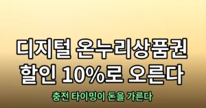 디지털 온누리상품권 10% 할인｜충전 방법·사용처·상생소비복권 총정리